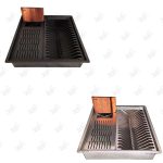 آبچکان توکار مربع استیل برازا رنگ استیل و مشکی