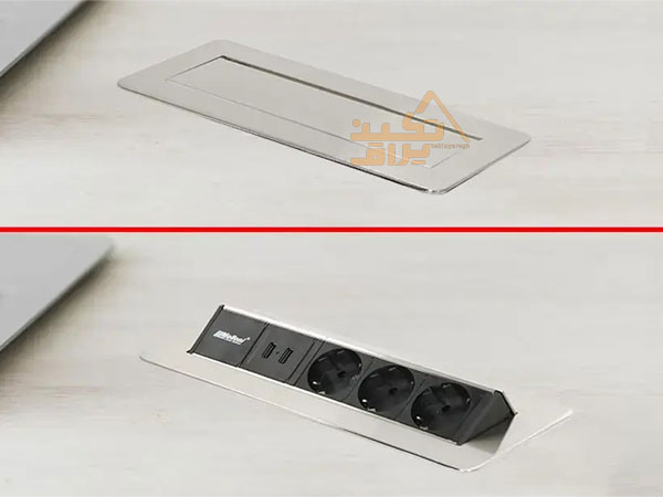 نمونه نصب شده پریز توکار صفحه کابینت ملونی مدل 10022