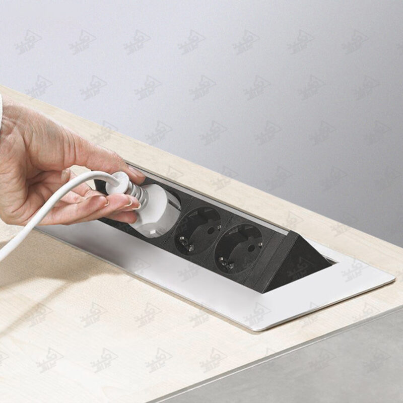 نمونه کار شده پریز توکار صفحه کابینت ملونی مدل 10022 استیل