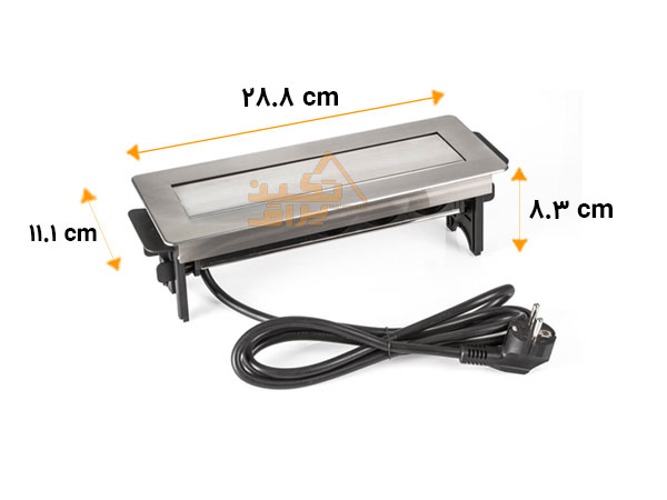 ابعاد پریز توکار صفحه کابینت ملونی مدل 10022