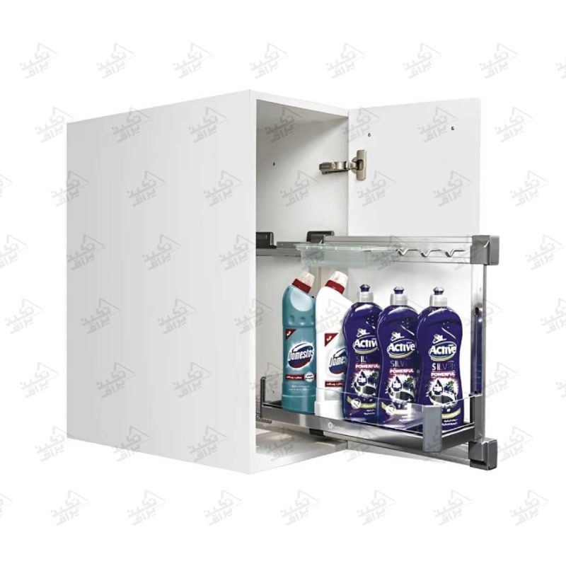 نمونه نصب شده نظم دهنده کابینت زیر سینک ریلی مواد شوینده فانتونی مدل F152