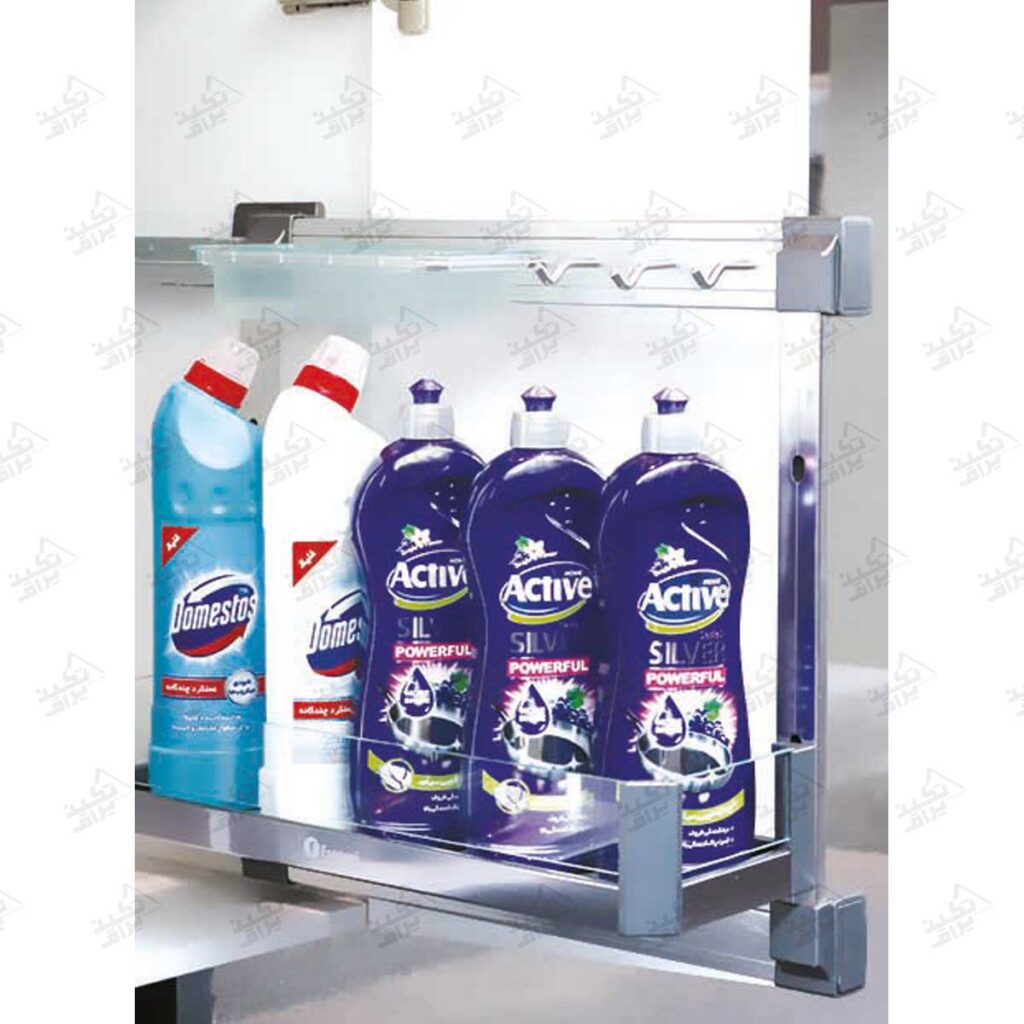 نمونه نصب شده نظم دهنده کابینت زیر سینک ریلی مواد شوینده فانتونی مدل F152