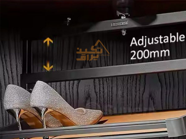 قابلیت ریگلاژ ارتفاع جا کفشی ایستاده گردون کمدی فانتونی مدل فرنچ
