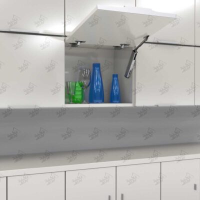 نمونه نصب شده جک بازویی کابینت آرام بند فانتونی طرح HVF مدل C116، C115 و C117