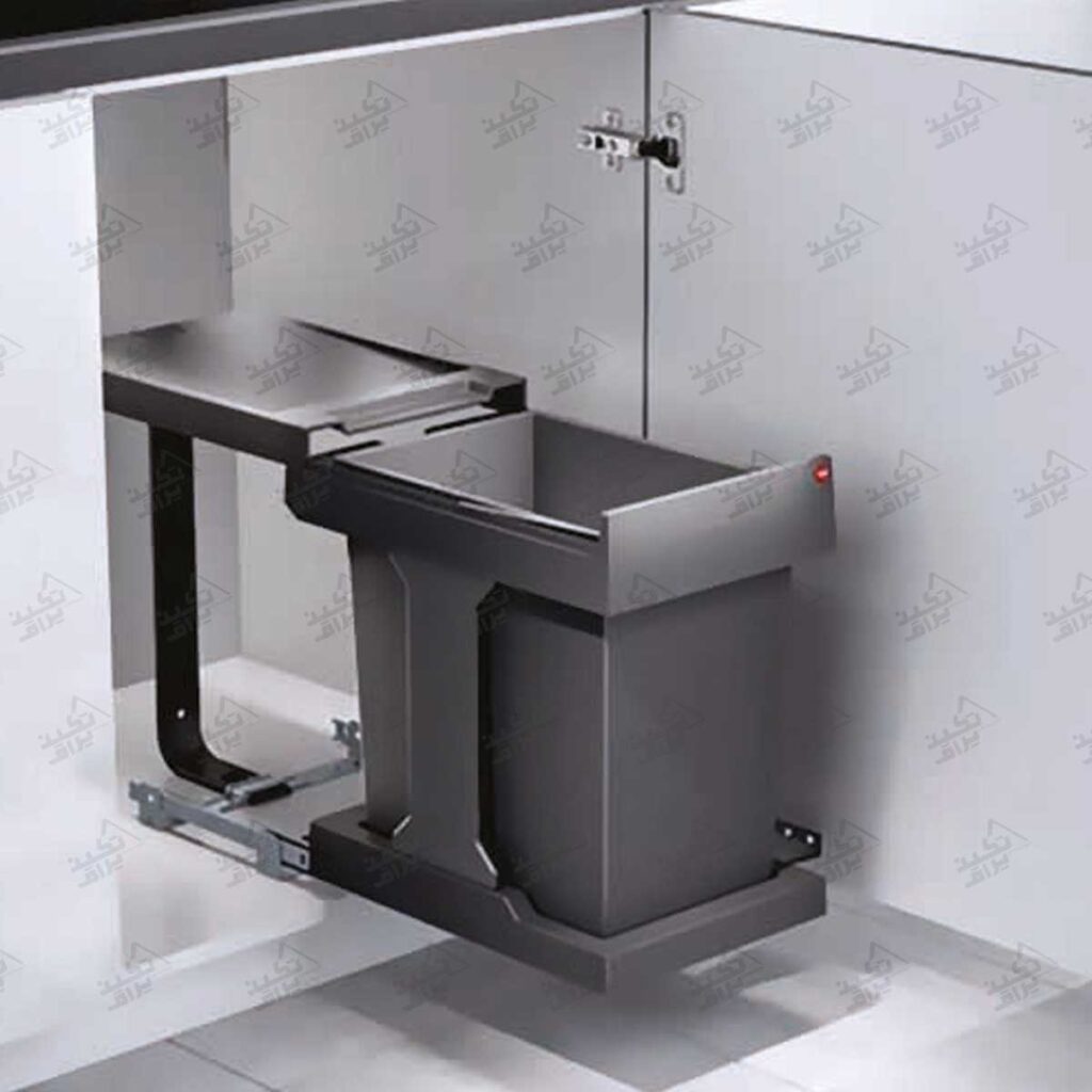 نمونه نصب شده سطل زباله درب کابینتی هایلو مدل Q140
