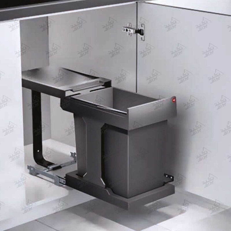 نمونه نصب شده سطل زباله درب کابینتی هایلو مدل Q140
