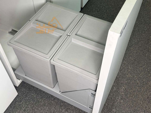 نمونه نصب شده سطل زباله کابینتی هایلو مدل Q240