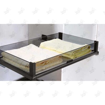 سبد ریلی داخل کمد بدنه شیشه ای فانتونی مدل ایتالین مشکی
