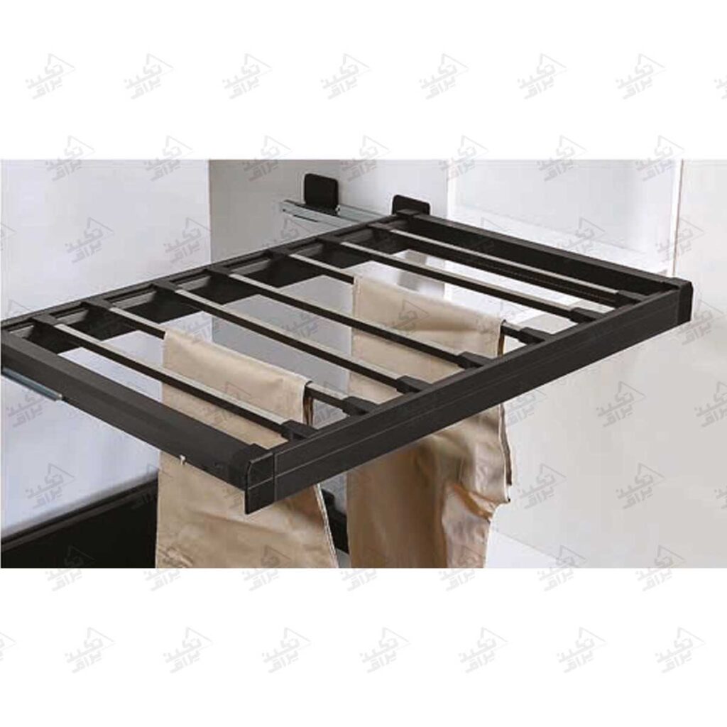 نمونه نصب شده رک ریلی جای شلوار فانتونی مدل ایتالین مشکی