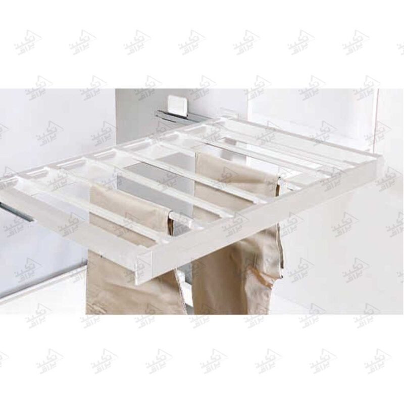 نمونه نصب شده رک ریلی جای شلوار فانتونی مدل ایتالین سفید