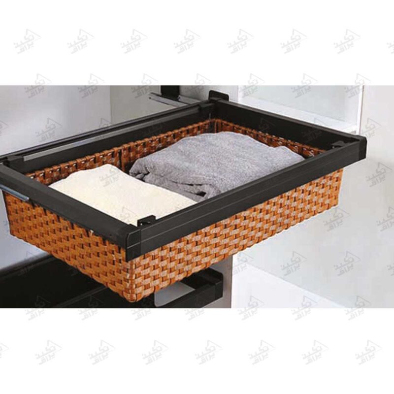 سبد لباس حصیری ریلی فانتونی مدل ایتالین مشکی