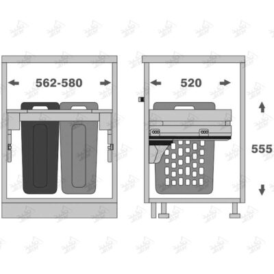 ابعاد سبد رخت چرک ریلی فانتونی مدل Q060