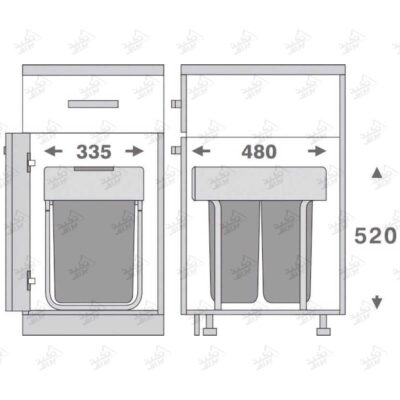 سطل آشغال ریلی فانتونی مدل Q540 پشت زمینه سفید