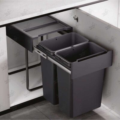 نمونه نصب شده سطل زباله دوقلو ریلی فانتونی مدل Q540