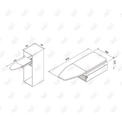ابعاد میز اتو توکار رومیزی فانتونی مدل J416