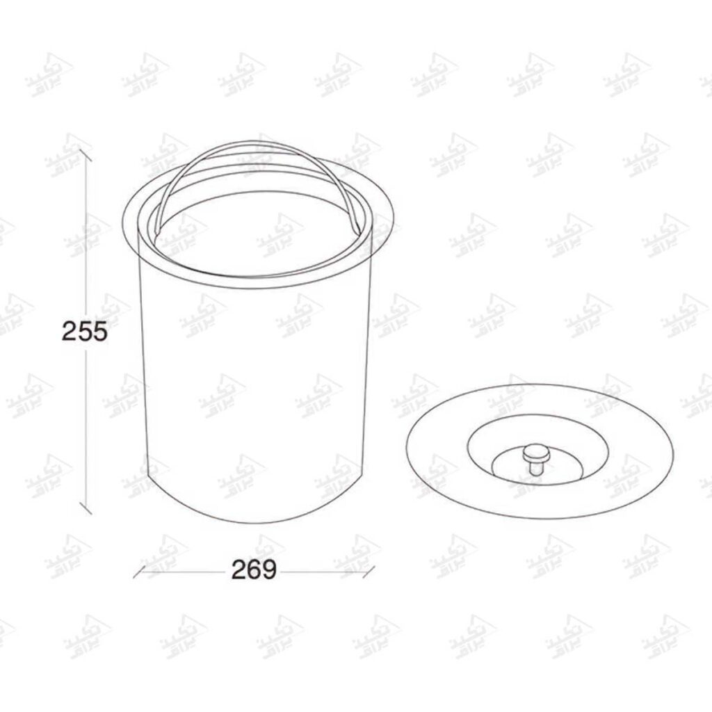 ابعاد سطل چند منظوره توکار فانتونی مدل Q101