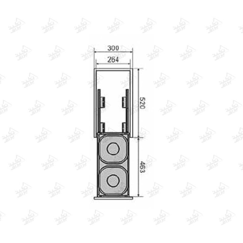 ابعاد سطل برنج و حبوبات توکار فانتونی مدل Q935