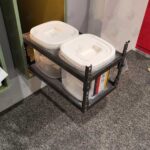 نمونه نصب شده سطل برنج و حبوبات توکار فانتونی مدل Q935 از نمای جلو