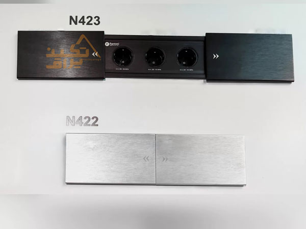 نمونه نصب شده پریز توکار کشویی فانتونی مدل N422 و N423