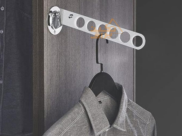 نمونه نصب شده رگال لباس دیواری تاشو فانتونی مدل J150 و J151