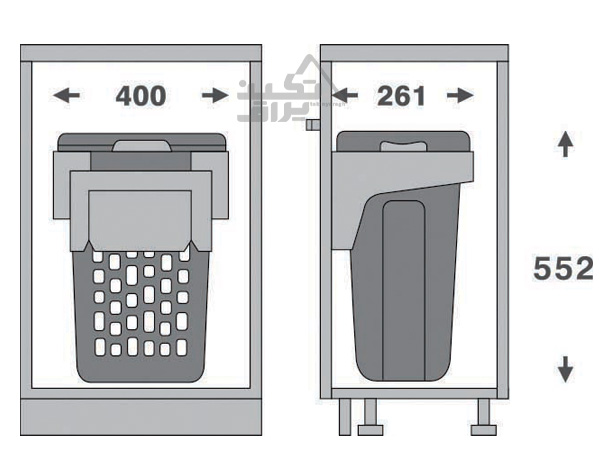 ابعاد سبد رخت چرک پلاستیکی داشبوردی فانتونی مدل Q045