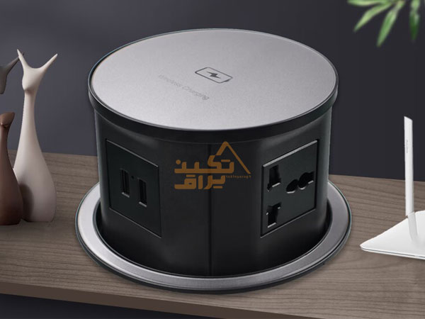نمونه نصب شده پریز استوانه ای توکار اشپزخانه فانتونی مدل N375