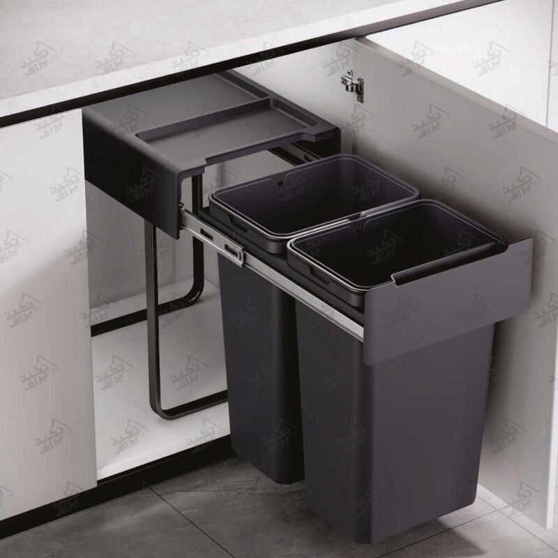 نمونه نصب شده سطل زباله خانگی داخل کابینتی فانتونی مدل Q545