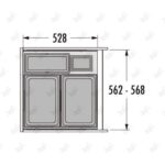 ابعاد سطل زباله تو کابینتی هایلو مدل Q260 فانتونی