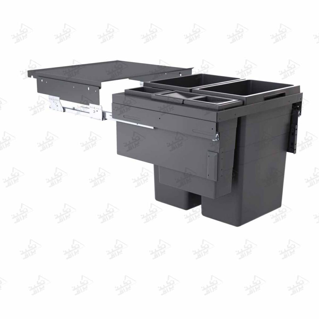 سطل زباله ریلی کابینت هایلو مدل Q260 فانتونی پشت زمینه سفید
