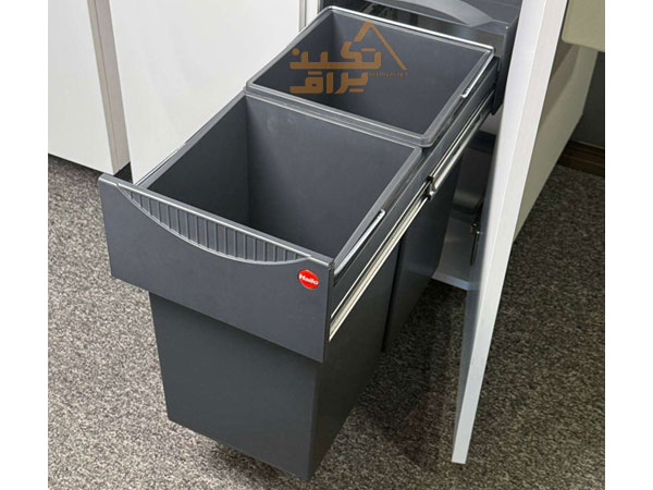 نمونه نصب شده  سطل زباله ریلی زیر سینک هایلو مدل Q130