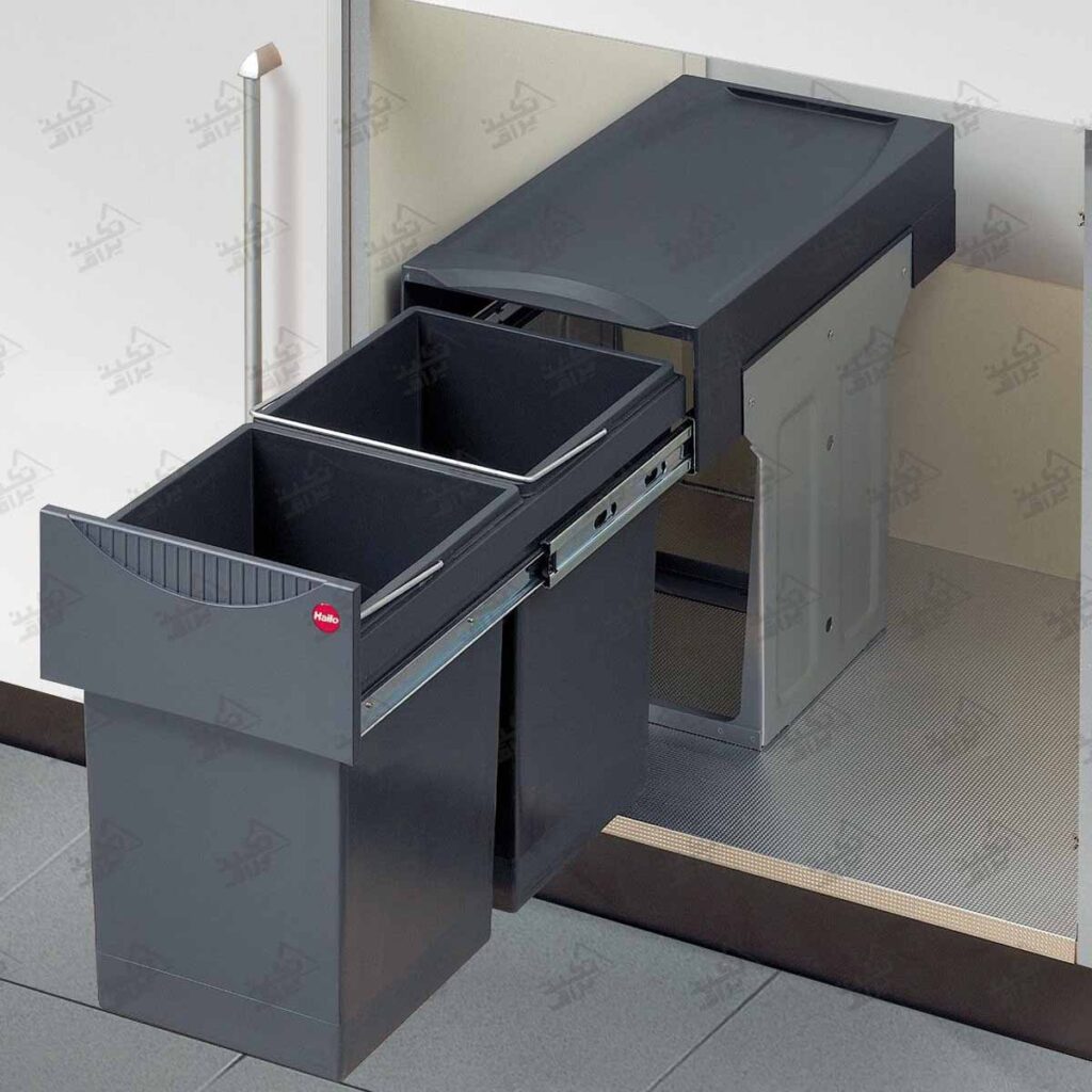 نمونه نصب شده سطل زباله کابینتی هایلو مدل Q130 فانتونی
