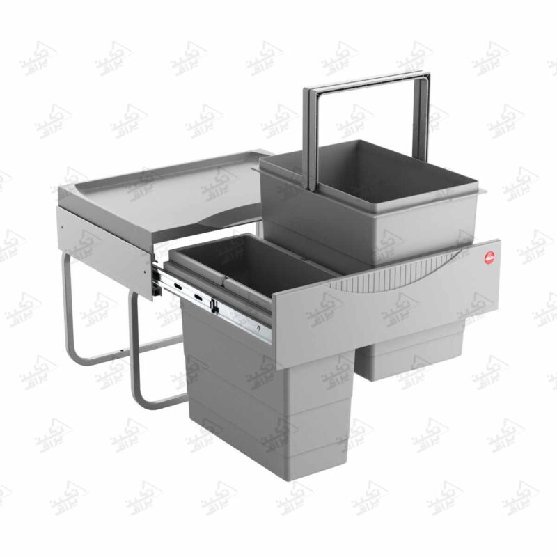 سطل زباله دوتایی هایلو مدل Q150 فانتونی پشت زمینه سفید