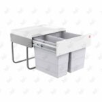 سطل زباله دوقلو داخل کابینت هایلو مدل Q150 پشت زمینه سفید