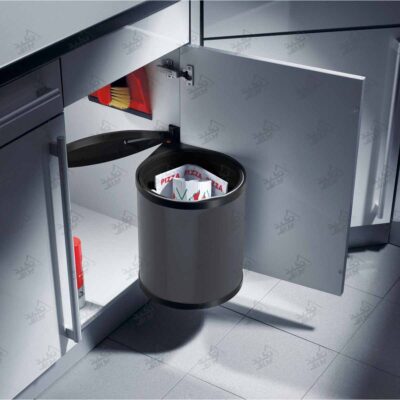نمونه نصب شده سطل زباله کابینتی استیل درب دار هایلو مدل Q340
