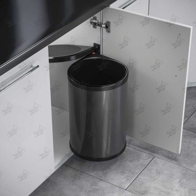 نمونه نصب شده سطل آشغال استیل کابینتی هایلو مدل Q440