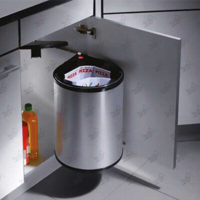 نمونه نصب شده سطل آشغال استیل کابینتی هایلو مدل Q440