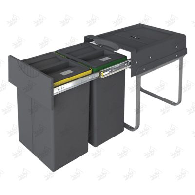 سطل زباله کابینت دوقلو پلاتین مدل 3653 پشت زمینه سفید