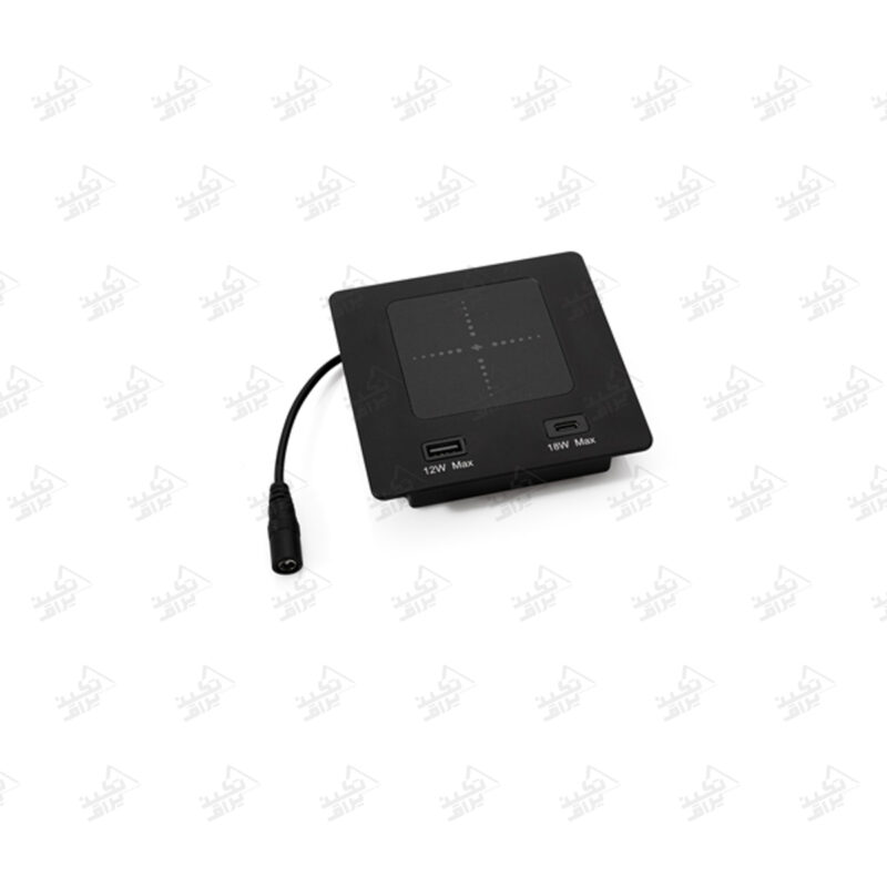 شارژر وایرلس توکار ملونی مدل 10060 مشکی پشت زمینه سفید