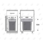 ابعاد سطل زباله کابینتی ملونی مدل 9204