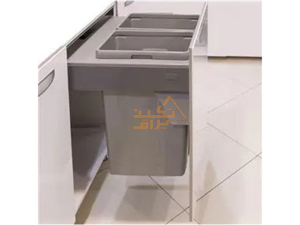 سطل آشغال داخل کابینت ریلی ملونی مدل 9006 از نمای کنار