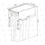 ابعاد سطل زباله کابینتی ملونی مدل 9018