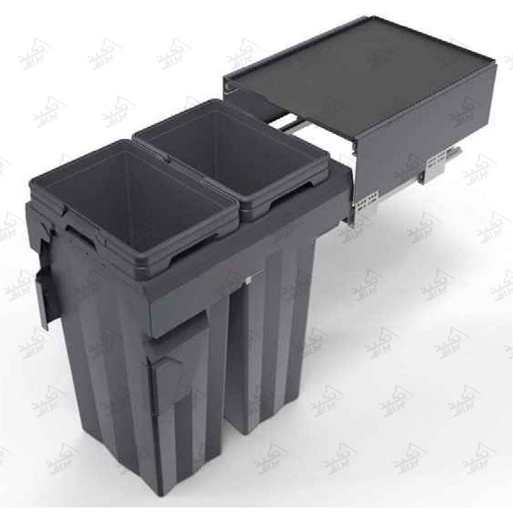 سطل آشغال آشپزخانه تو کابینتی ملونی مدل 9020 پشت زمینه سفید