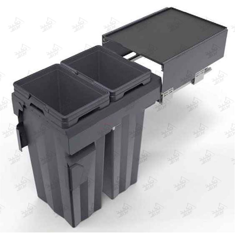 سطل آشغال آشپزخانه تو کابینتی ملونی مدل 9020 پشت زمینه سفید