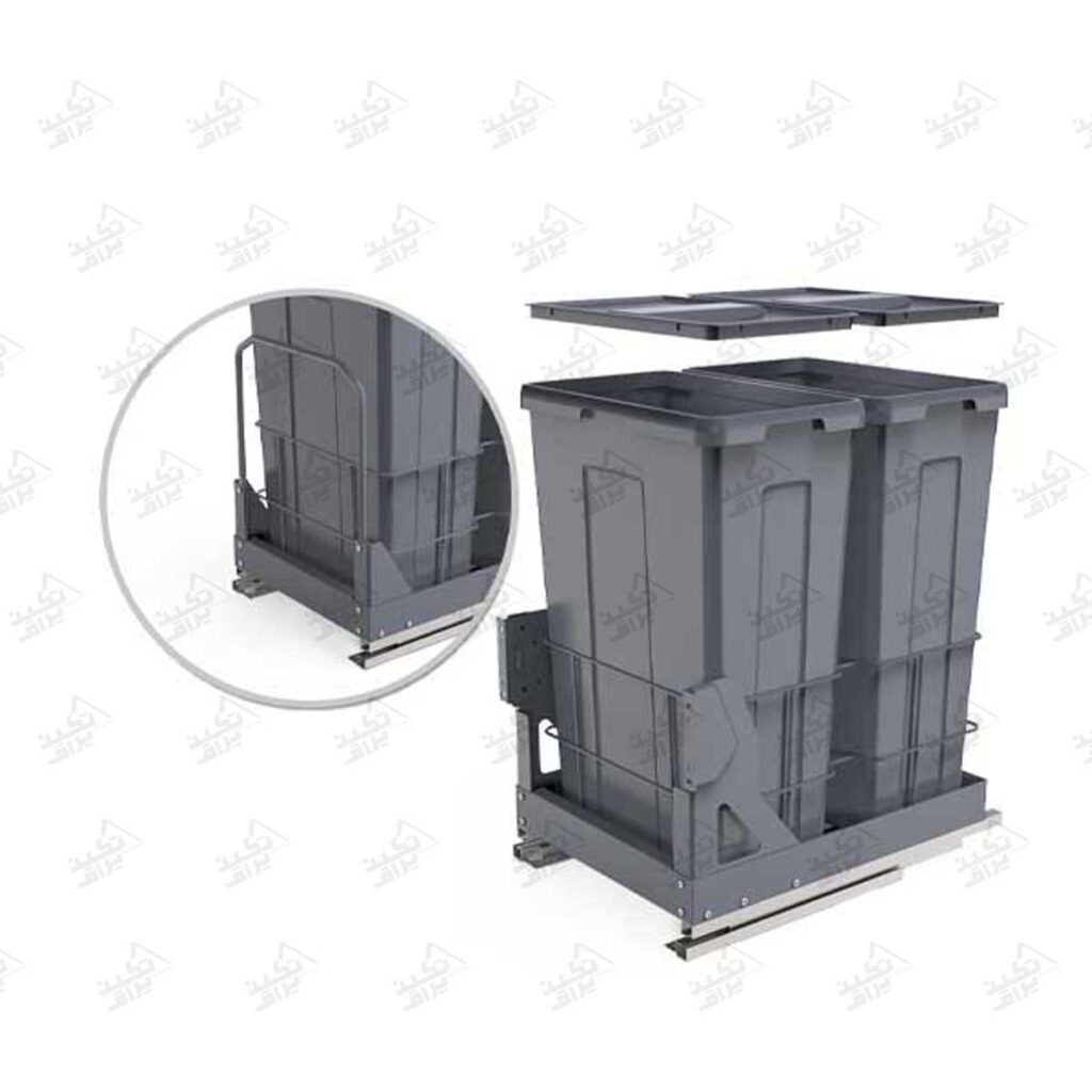 سطل زباله کابینتی توکار ملونی مدل 9028 پشت زمینه سفید