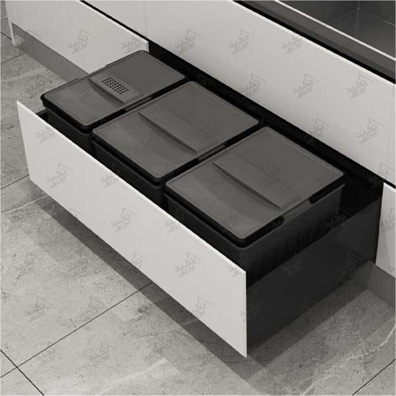 نمونه نصب شده سطل زباله کابینتی ملونی مدل 9038