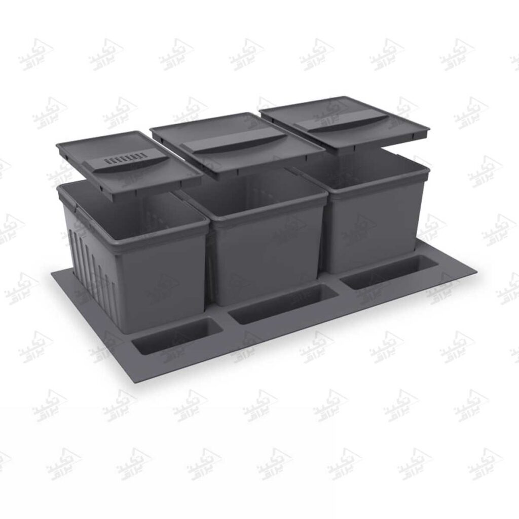 سطل زباله آشپزخانه پلاستیکی ملونی مدل 9038 پشت زمینه سفید