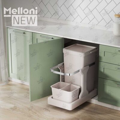 نمونه نصب شده سطل زباله کابینتی ملونی مدل 9174