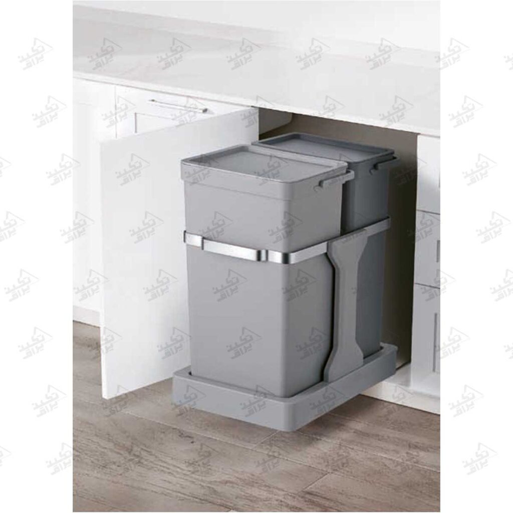 نمونه نصب شده سطل زباله کشویی کابینت ملونی مدل 9176