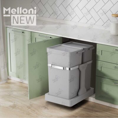 نمونه نصب شده سطل زباله کابینتی ملونی مدل 9176