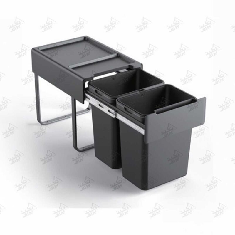 سطل زباله داخل کابینتی ریلی ملونی مدل 9192 پشت زمینه سفید